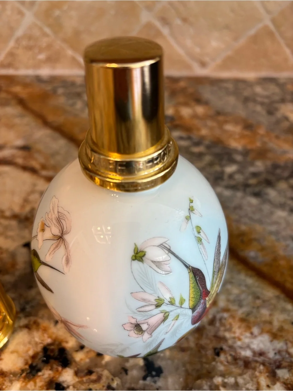 Vintage Lampe Berger Limoges Porcelain Air Purifing Lamp with Hummingbirds